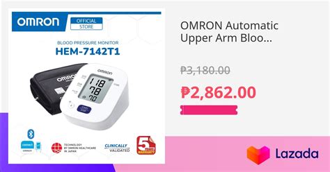 OMRON Automatic Upper Arm Blood Pressure Monitor BP HEM 7142T1 Digital