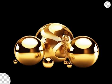 Premium Psd Glossy Golden Balls Png Transparent