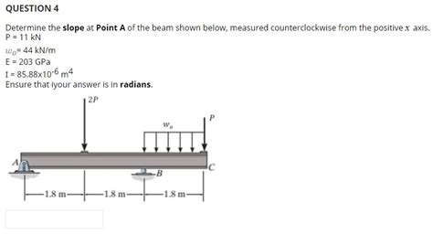 Solved Question Determine The Slope At Point A Of The B Chegg