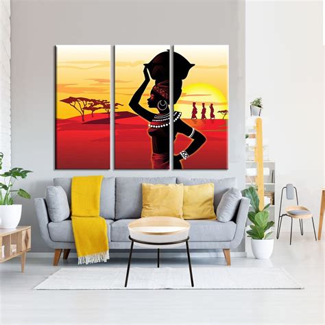 African Ethnic Canvas African Retro Art African Woman Wall Art