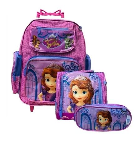 Kit Mochila Princesa Sofia Lancheira Estojo Rodinha Parcelamento