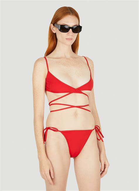 Wrap Bikini Set In Red Balenciaga