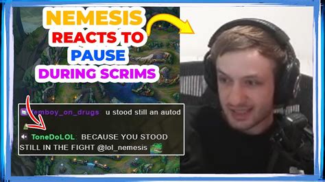 Nemesis Reacts To PAUSE During SCRIMS Vs Team Alois YouTube