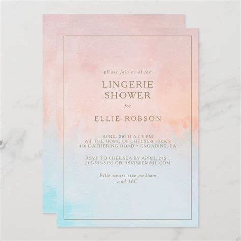 Summer Sunset Watercolor Lingerie Shower Invitation Zazzle