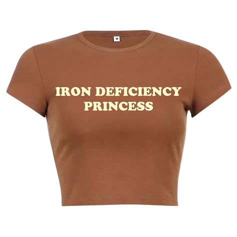 Iron Deficiency Princess Snug Fit Crop Top Graphic Top Crop Top Y2k Tee