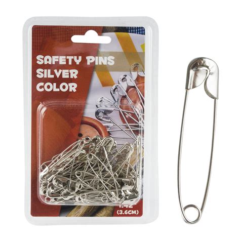 Wholesale 56pc Silver Metal Safety Pins Silver