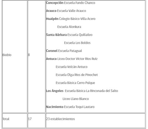 MINEDUC INFORMA LA SUSPENSIÓN DE CLASES EN ALGUNOS ESTABLECIMIENTOS DE