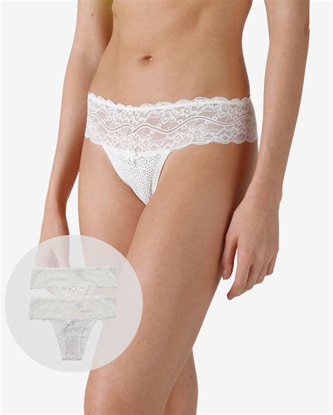 Riachuelo Kit Calcinha Pe As Tanga Renda Lilly Branco