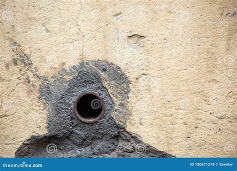 Pipe Mounted In The Old Wall Stock Photo Image Of Grunge Texture