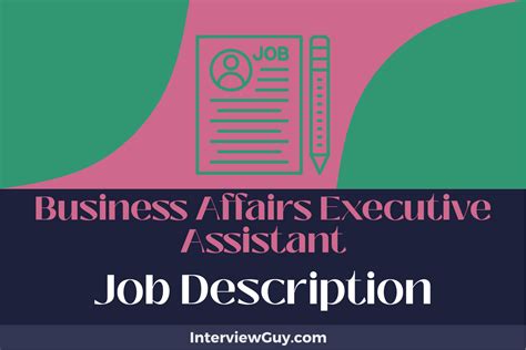 Business Affairs Executive Assistant Job Description Updated For 2024