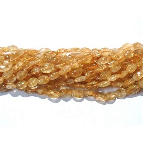 Yellow Oval Citrine Smooth Gemstone Beads Size 8 10mm At Rs 150 Unit