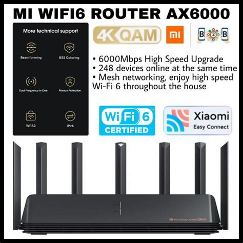 Jual Xiaomi Aiot Router Ax6000 Wifi6 4K Qam Cn Version Shopee Indonesia