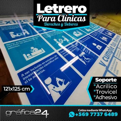 Letrero Para Clinicas Y Centros Medicos Derechos Y Deberes Del