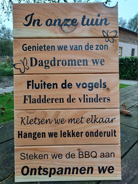 Tekstbord In Onze Tuin Dn Oerse Have