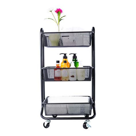 AmazonSmile DESIGNA 3 Tier Metal Mesh Rolling Storage Cart With