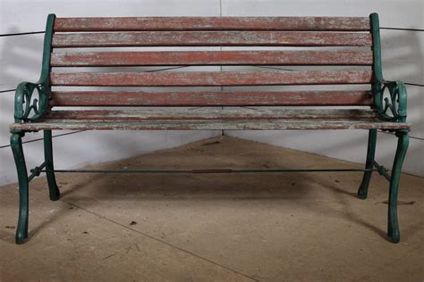 Small Wooden Bench With Cast Iron Ends - Watling Reclamation