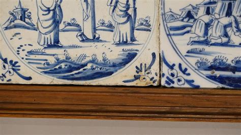 Proantic Delft Xviii Me Triptyque Religieux En Carreaux De C Ramiq