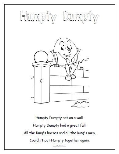 Humpty Dumpty Sat On A Wall Poem