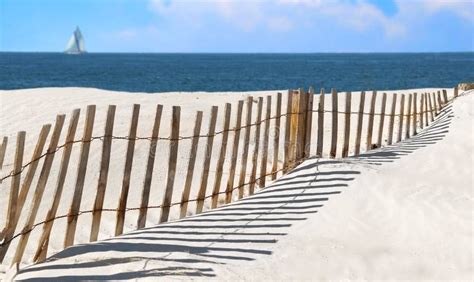 Sand Dune Fence At Seashore Stock Photo Image 5748146