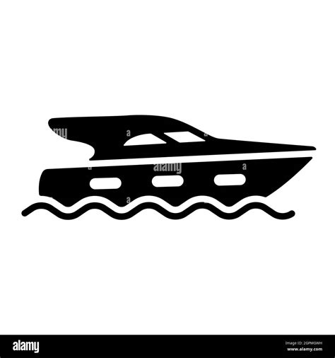 Cruising Motor Yacht Flat Vector Glyph Icon Stock Vector Image Art