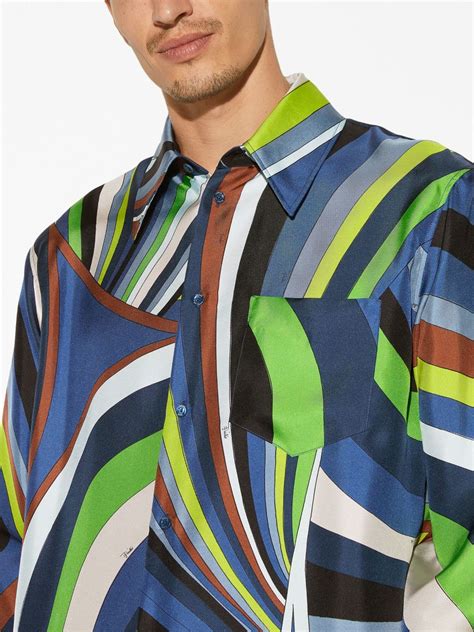 Pucci Iride Print Silk Shirt Farfetch