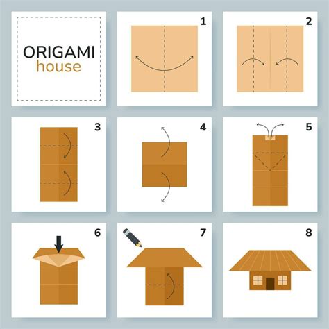 Small House Origami Scheme Tutorial Moving Model Origami For Kids