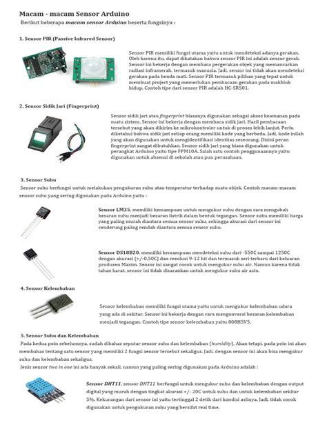 Macam Macam Sensor Arduino | PDF