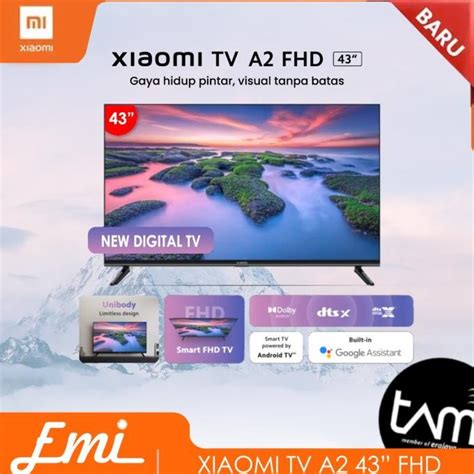 Jual Xiaomi TV A2 43 43 Inch FHD Dolby Audio Android TV Bezeles