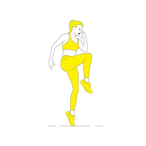 Premium Vector A Drawing Of A Woman With Yellow Pants And A Yellow Top
