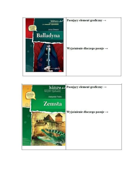 Dopisz pasujące elementy graficzne i wyjaśnij dlaczego pasuje zadanie