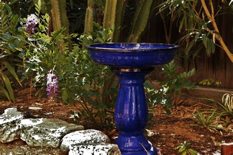 Ceramic Bird Bath Its A Wonderful Idea For Your Garden Cobalt Blue