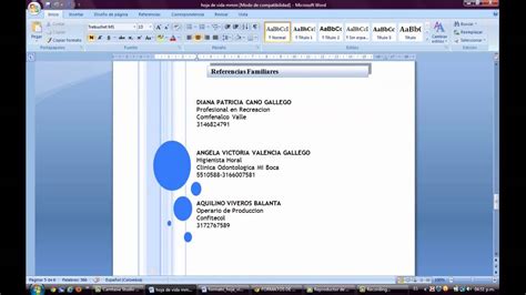 Como Hacer Una Hoja De Vida En Word Youtube