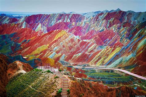 Rainbow Mountains In China's Danxia Landform Geological