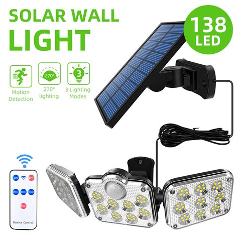 138 Led Seperable Remote Solar Light Street Lamp Induction Solar Powered Waterproof Pir Motion