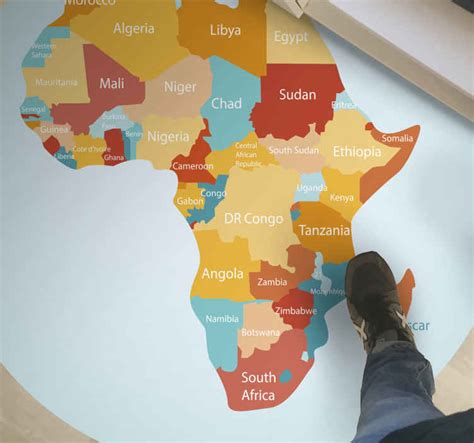 Alfombra Vin Lica Mapamundi Tarjeta De Mapa De Africa Tenvinilo