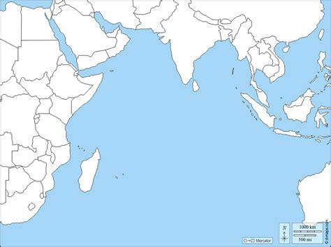 Indian Ocean Blank Map