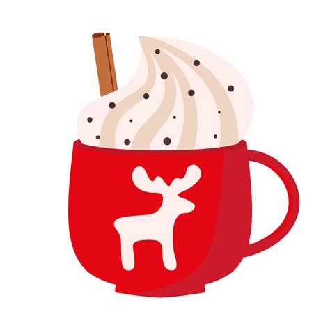 Red Cup With A Hot Drink Christmas Vector Illustration Vector Art At Vecteezy