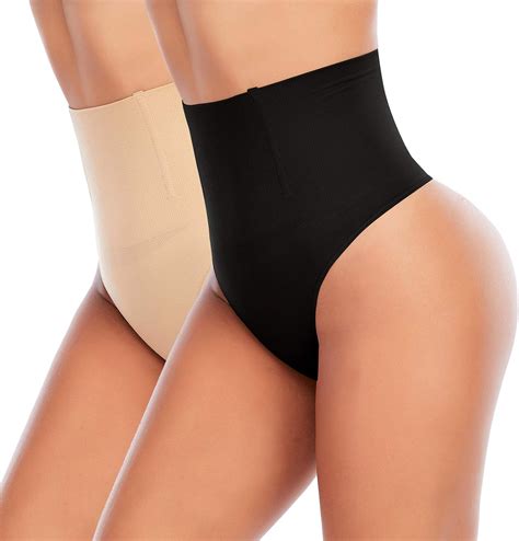 Thong Shapewear For Women Tummy Control High Waisted Thongs Underwear