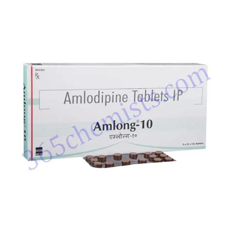 Amlong 10 Tablet Amlodipine 10mg USA Fast Delivery