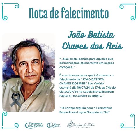 Nota de falecimento João Batista Chaves dos Reis Fato Real