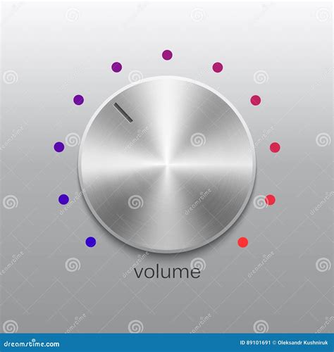 Sound Control Knob With Metal Texture Vector Illustration