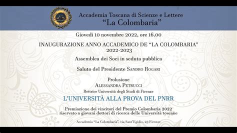 Inaugurazione Anno Accademico 2022 2023 YouTube