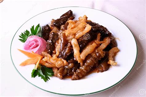 China Delicious Food Sea Slug Fried Tendon Stock Photo Image Of