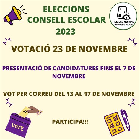 ELECCIONS AL CONSELL ESCOLAR 2023 IES LAS NORIAS