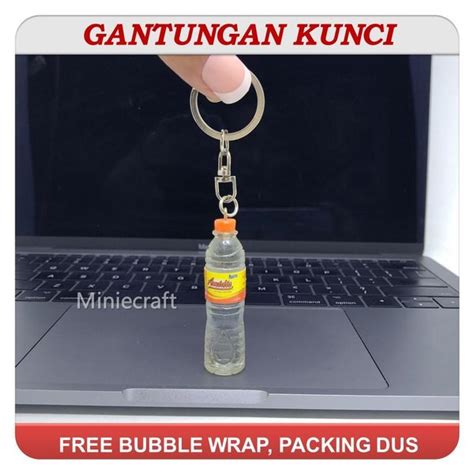 Jual Ganci Gantungan Kunci Miniatur Botol Air Mineral Aqua Amidis Vit