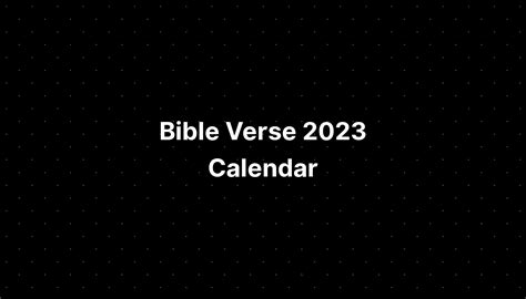 Bible Verse 2023 Calendar PELAJARAN