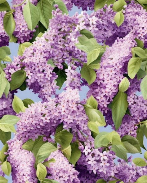 Premium Ai Image Lilac Seamless Pattern Ai Generative