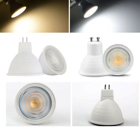 10PCS Dimmable GU10 COB LED Spotlight 7W MR16 GU5 3 Bulbs Light 220V