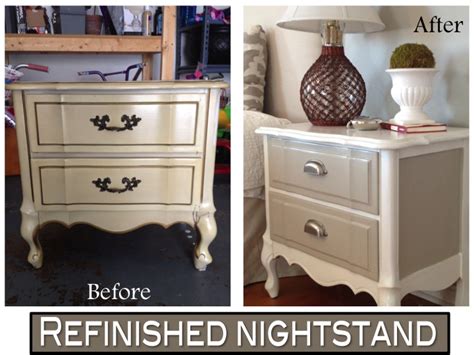 Two It Yourself Refinished Nightstand In Diy Chalk Paint Before And