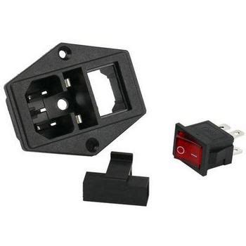 Разъем питания AS-01A 3pin с кнопкой и держателем предохранителя Цена